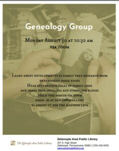 Genealogy Group Meeting via Zoom