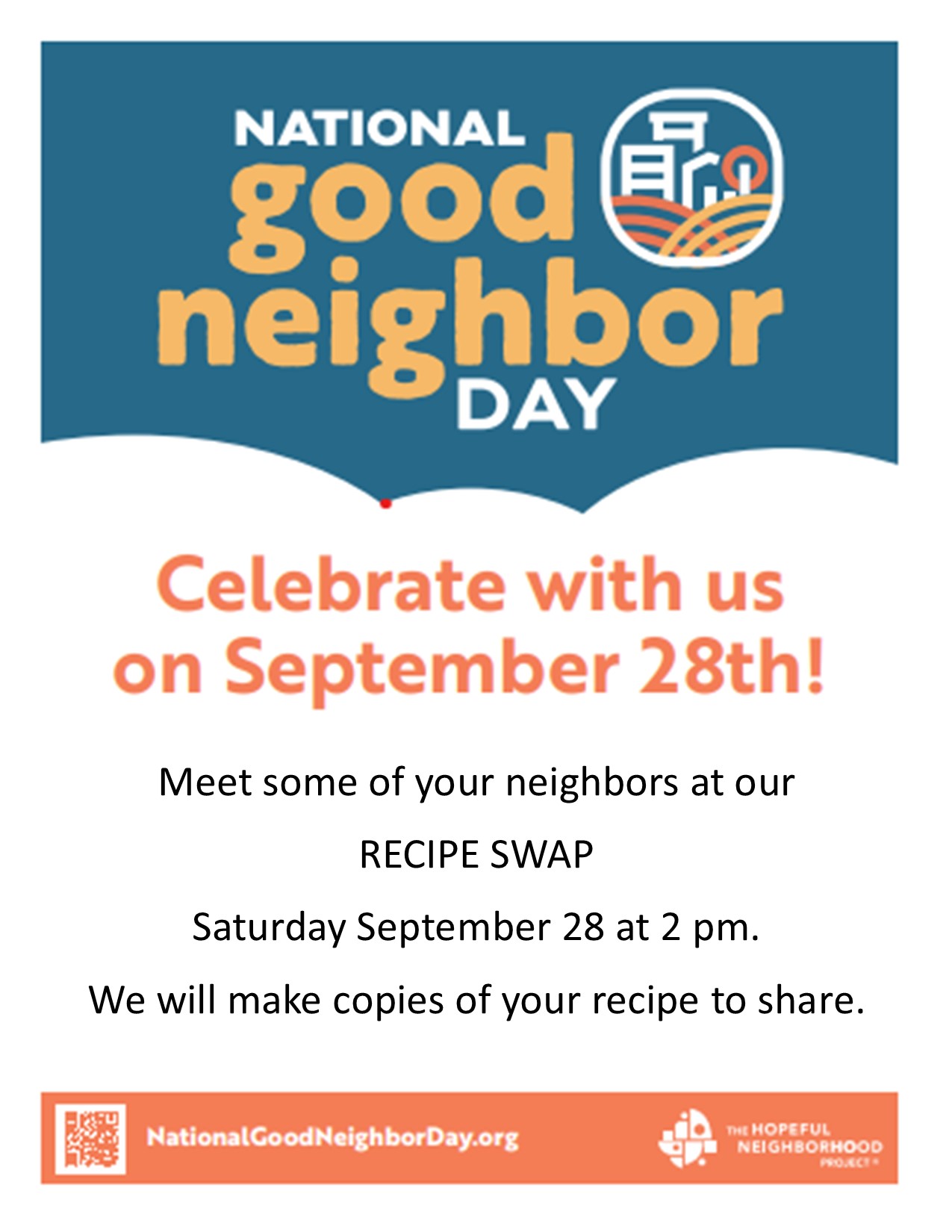 Recipe Swap for Good Neighbor Day!