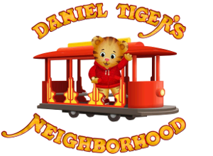 Zelienople Library Illustration of an anthropomorphic tiger in a red hoodie riding a trolley, with text reading 