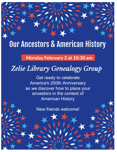 Library Genealogy Group *NEW DATE*