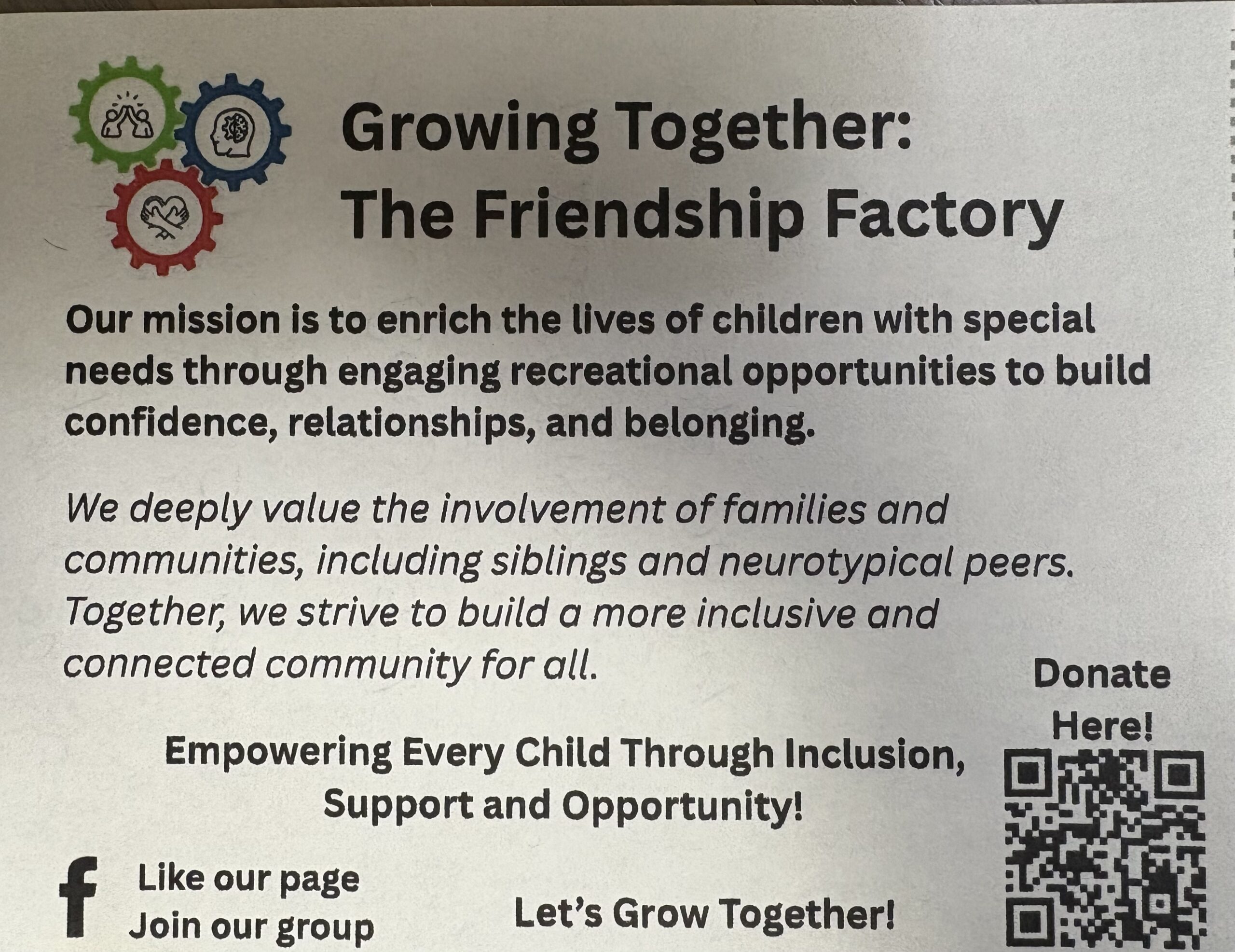Growing Together: the Friendship Factory