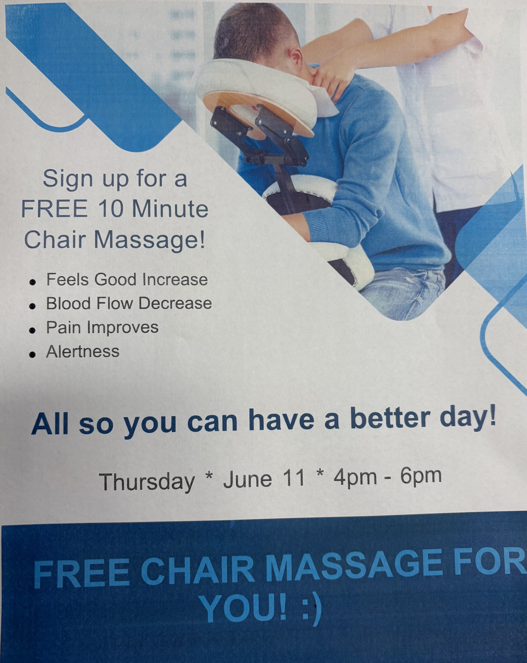 Get A Chair Massage at the Library Today!