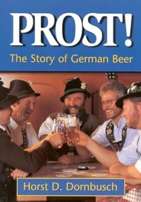 Zelienople Library Five men in traditional German attire clink beer mugs and laugh around a table; the book cover reads 
