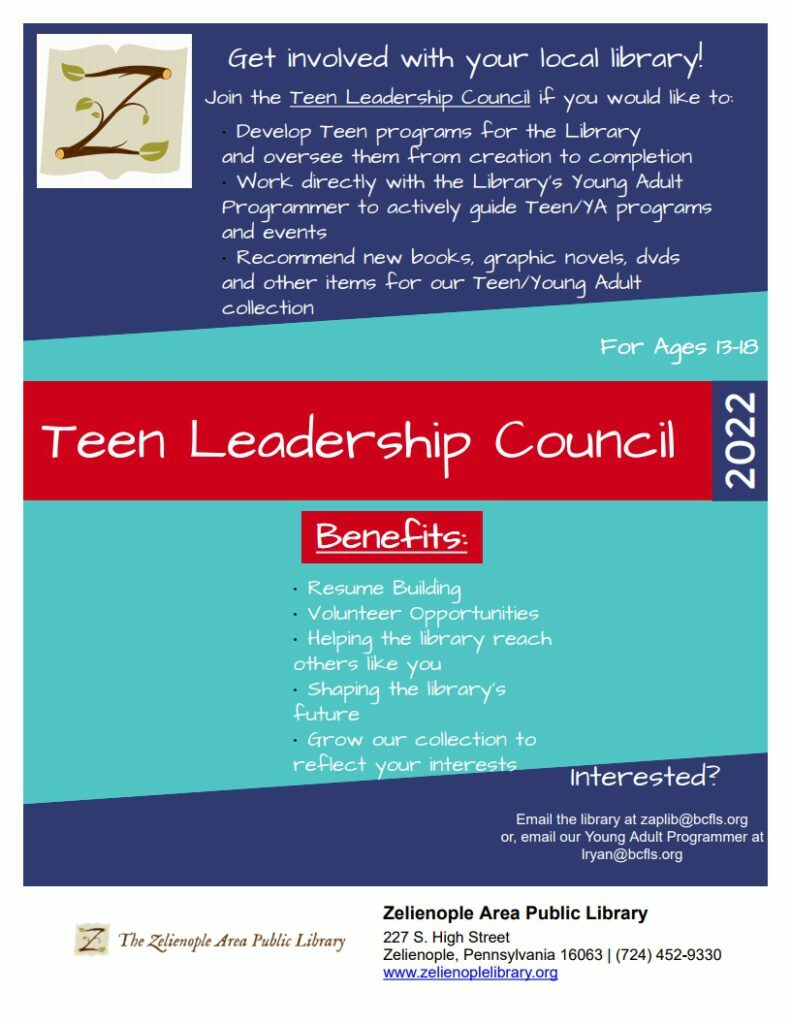 Teen Services Zelienople Library