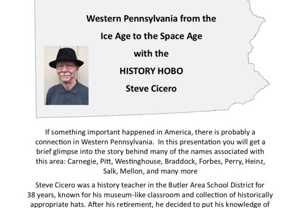 Zelienople Library Flyer for a history presentation titled 