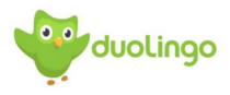 Zelienople Library A green owl with the words duolingo on it.